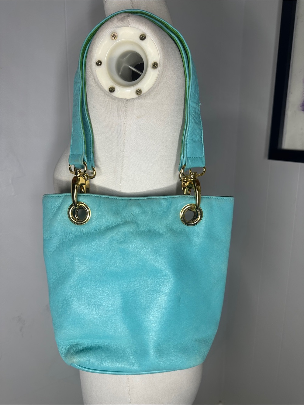 Vintage Gani Leather Buttery 2 Tone Bucket Bag